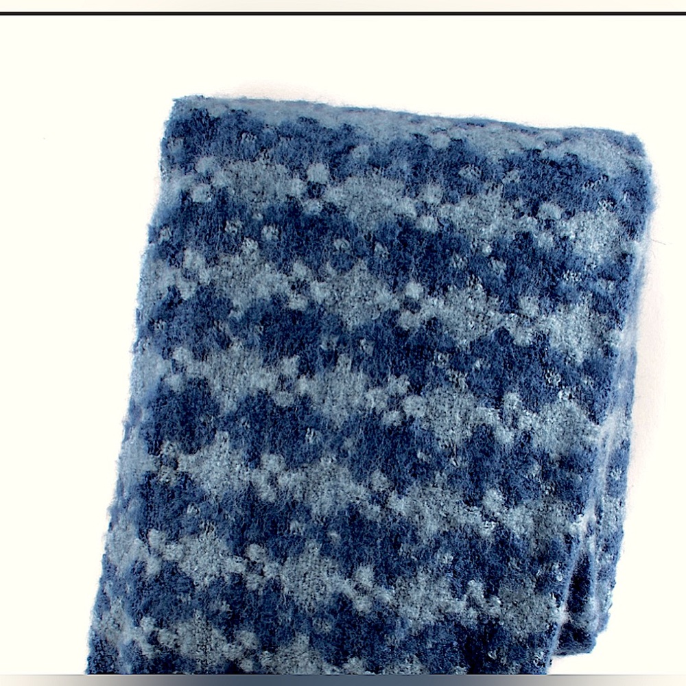 NEW navy and sky blue houndstooth infinity scarf